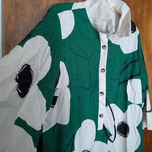 SHEIN Curve Green Floral Dress